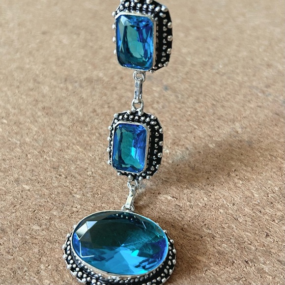 Blue Gilded Age Quartz Bracelet set in 925 Silver - Picture 5 of 6